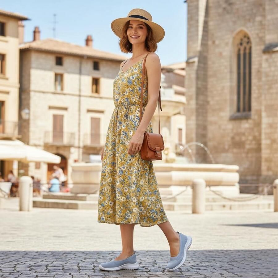 Konhill Dames Slip-On Sneakers Lichte & Ademende Mesh Schoenen met Flexibele Zool Ultiem Comfort voor Wandelen Kantoor en Dagelijks Gebruik