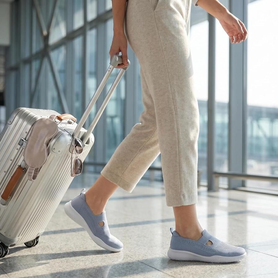 Konhill Dames Slip-on Sportschoenen Ademend Mesh & Ultralicht Flexibele Loopzool voor Zomer Alledag en Wandelen
