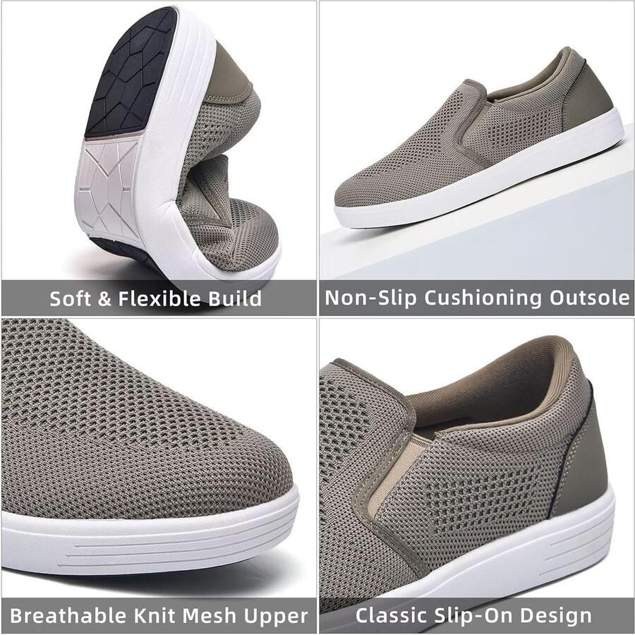 Konhill Heren Slip-on Bootschoenen Ademend Mesh & Ultralicht Perfect voor Strand en Vrije Tijd