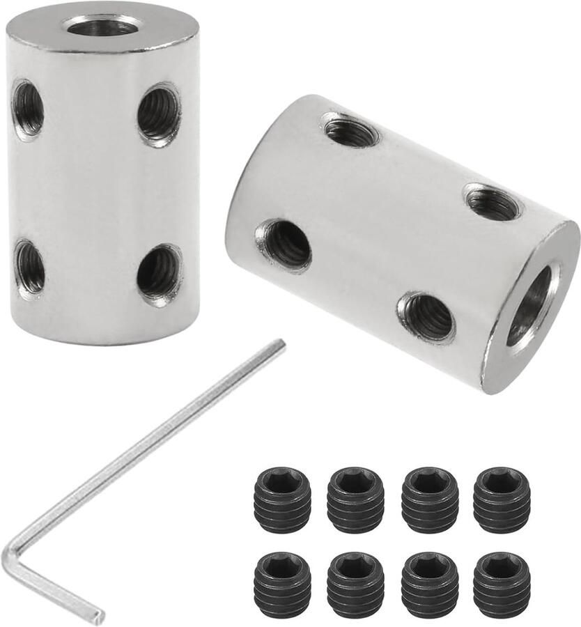 2 stuks 3 mm op 6 mm starre koppeling L22 x D14 verstelschroef askoppeling motorverbinder gegalvaniseerd koolstofstaal voor 3D-printer motortoebehoren RC boot auto vliegtuig
