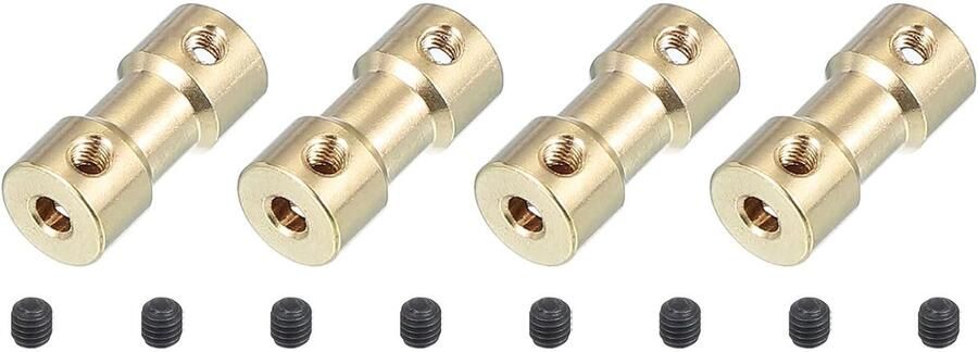 Koppeling as 3 mm op 4 mm 4 stuks verlengstekker messing voor motor stijve huls versnellingsbak met M3-schroeven voor auto RC vliegtuig banden motorrobot