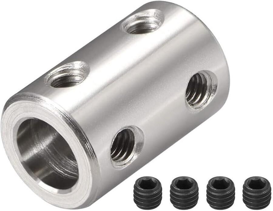 Koppeling Wellenkoppeling Verbinder 4 5 6 6.35 7 8 10 12mm gat selectie boring-starre koppelingsset-schroef D14 L22 D16 D20 roestvrij staal 3D-printer motortoebehoren (5 * 6)