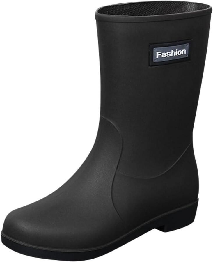 Korte Dames Regenlaarzen Waterdicht Slip-On Tuinlaarzen Rubber