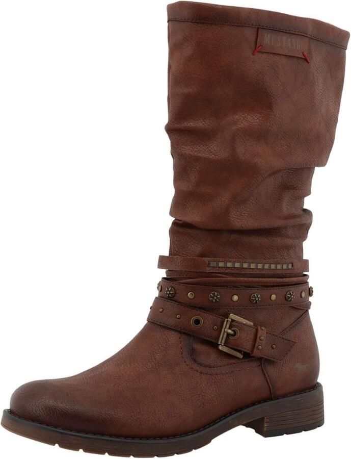 Korte Enkellaarzen Dames met Plooien Comfortabele Hak