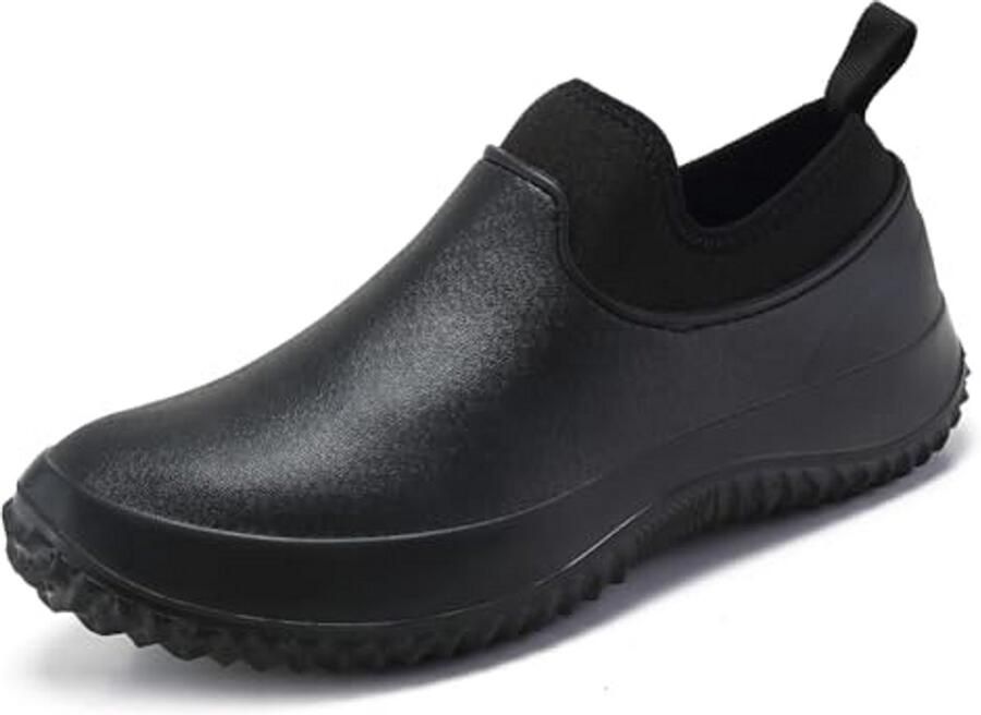 Korte Regenlaarzen Tuin Schoenen Waterdicht Werken Lichtgewicht Antislip Enkelhoog Zwart