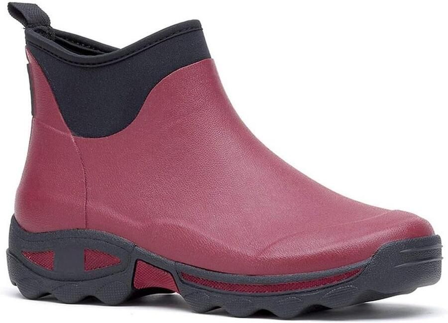 Korte Rubberen Laarzen Dames Waterdicht Laag Model Rood