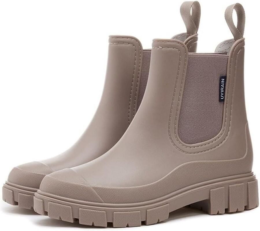 Korte Rubberen Regenkleding Chelsea Boots voor Dames Antislip