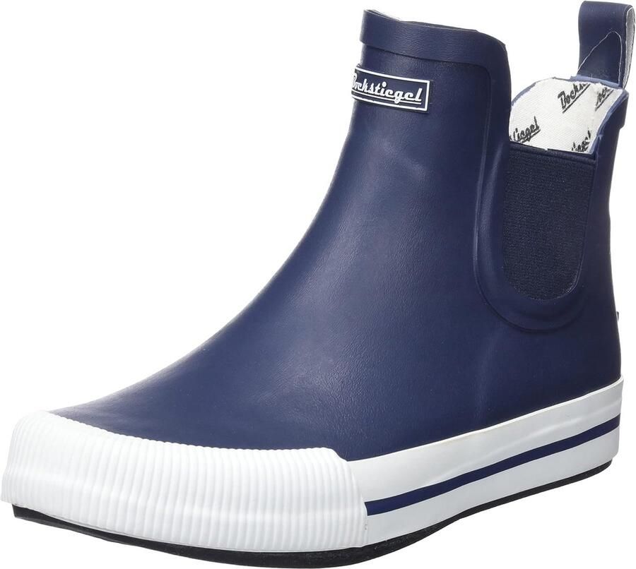 Korte Rubberlaarzen Dames Chelsea Boots Modieus Buiten 100% Waterdicht Enkelhoog Grijs Wit