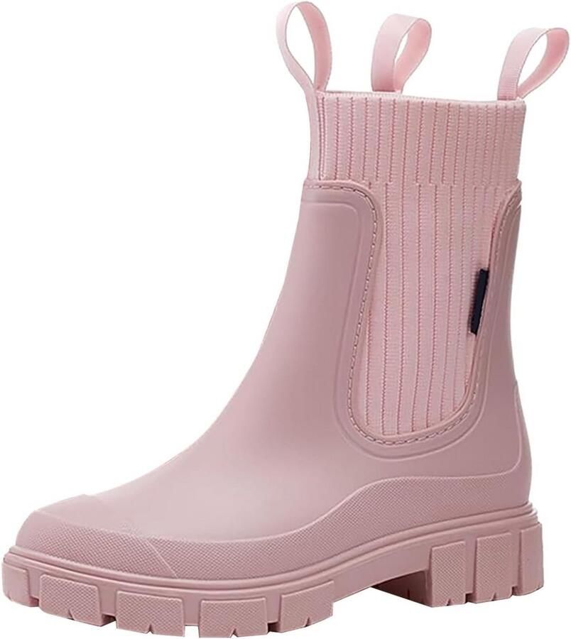 Korte Waterdichte Rubberen Laarzen voor Dames Antislip Regenlaarzen
