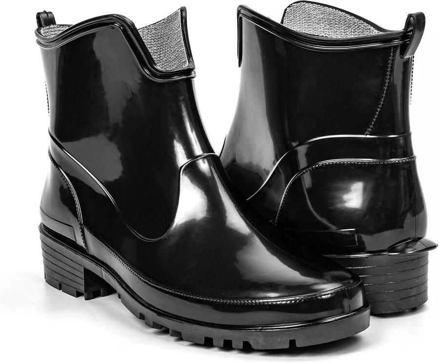 Korte Waterdichte Rubberlaarzen Dames PVC Chelsea Stijl Antislip