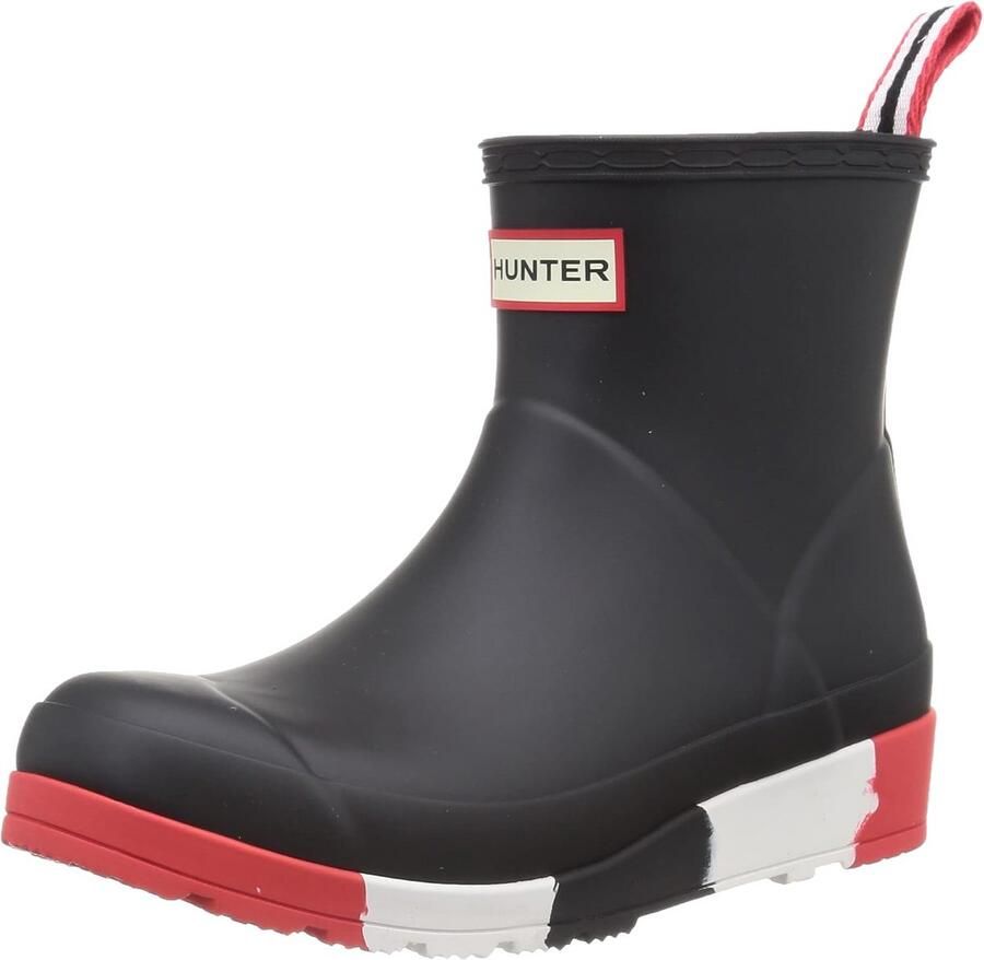 Korte zwarte laarzen met handgreep en waterdichte afwerking