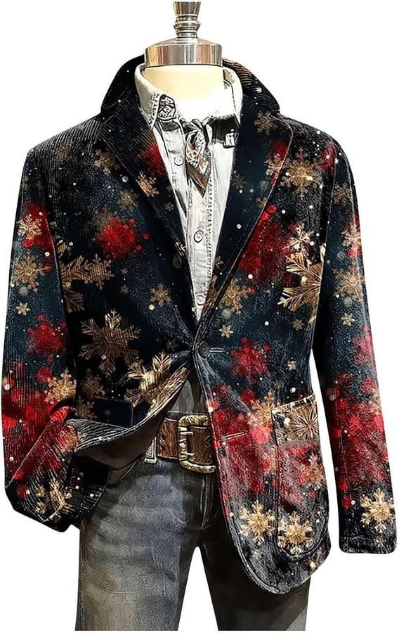 Elegante fluwelen jas met feestelijke print ideaal voor feestjes en evenementen perfect voor seizoensgebonden feesten en feestelijke gelegenheden