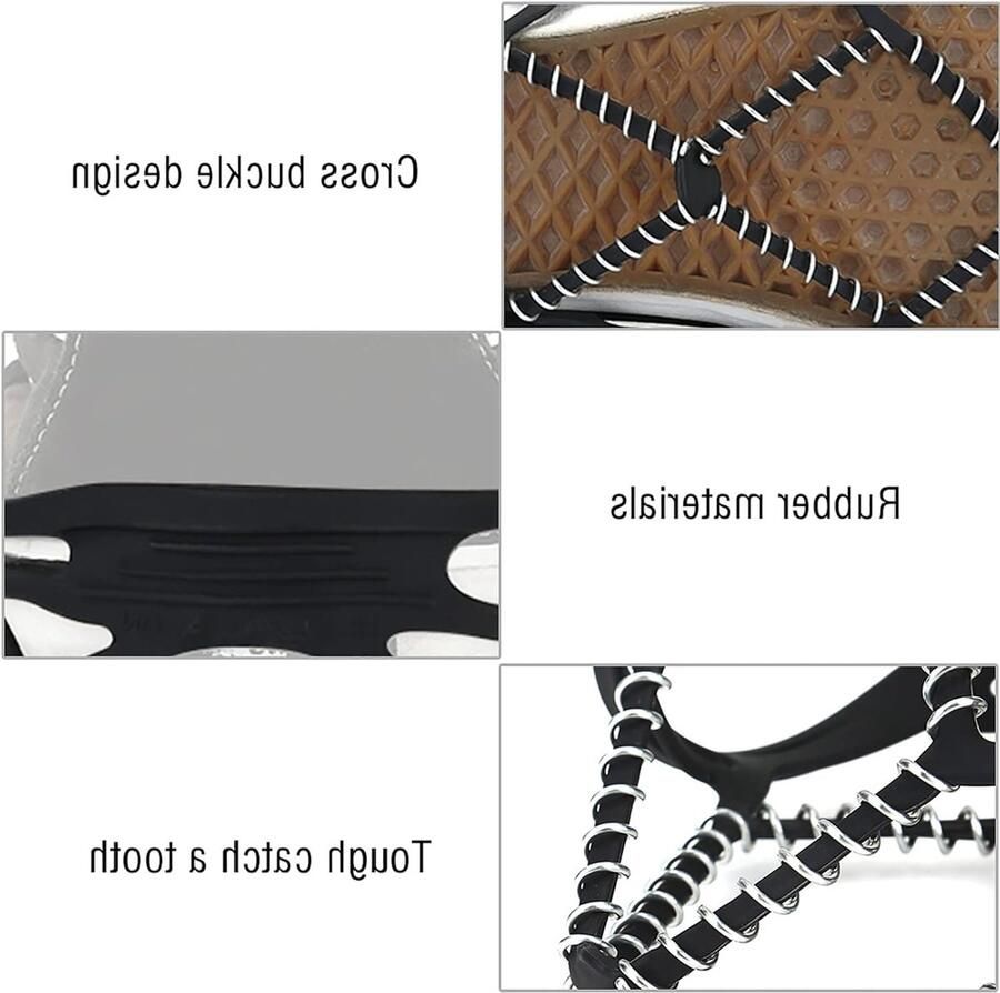 Krampons voor IJs en Sneeuw Antislip Grip voor Wandelschoenen met Elastische Rubberband en Stalen Spikes voor Veilig Wandelen en Klim