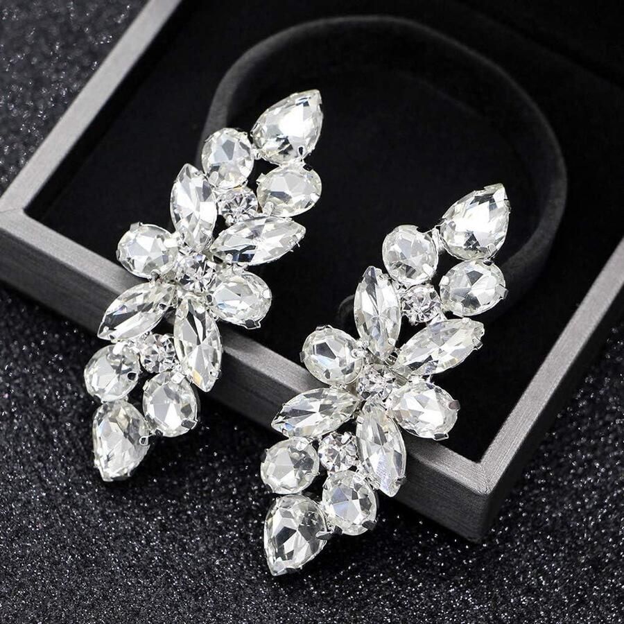 Kristallen Clip Schoensieraden 1 Paar DIY Schoenaccessoires Bruiloft Bruid Vrouwen Tweeblaarzen Pumps Sandalen