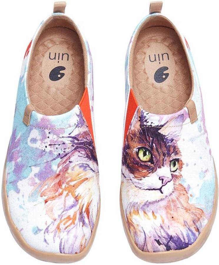 Kunstgeschilderde Reisschoenen Lichtgewicht Casual Canvas Loafers en Slippers voor Dames