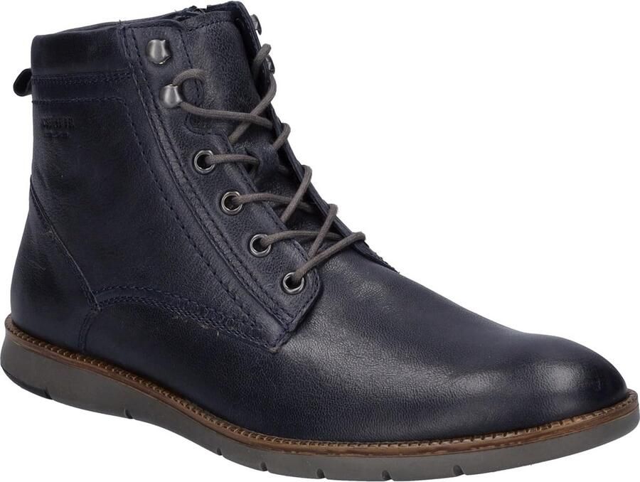 Kwalitatieve Enkellaars met Vetersluiting en Uitneembaar Voetbed Normale Wijdte