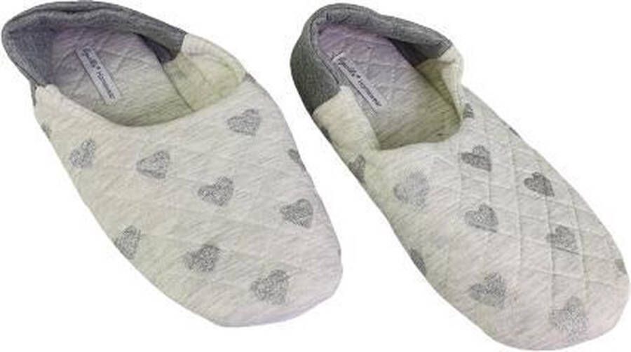 Merkloos Sans marque Laag Model Pantoffel Hartjes Grijs
