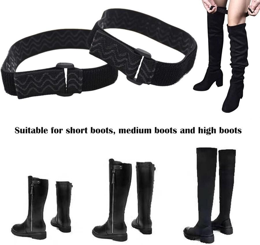 Laarsrie voor lange laarzen met plakband-haaksticker 2 paar inclusief 20 delige set bevestiging rie voor laarzen met hak