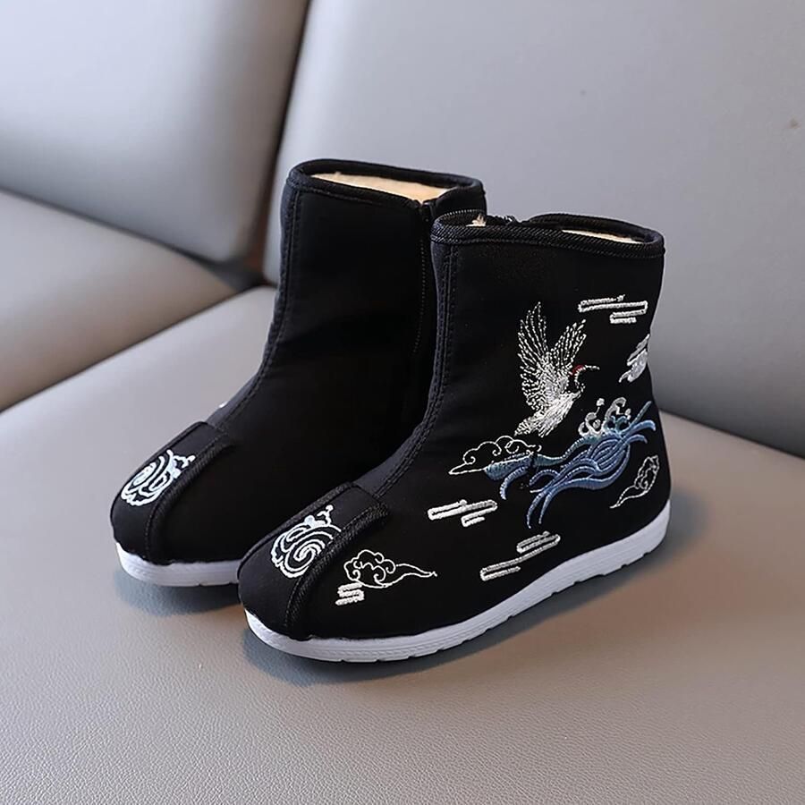 Laarzen Borduurwerk Bloemenprint Chinese Stijl Jongens Schoenen Performance Jurk Schoenen Eenvoudig Ontwerp Winterschoenen Winterlaarzen Comfort voor Dagelijks