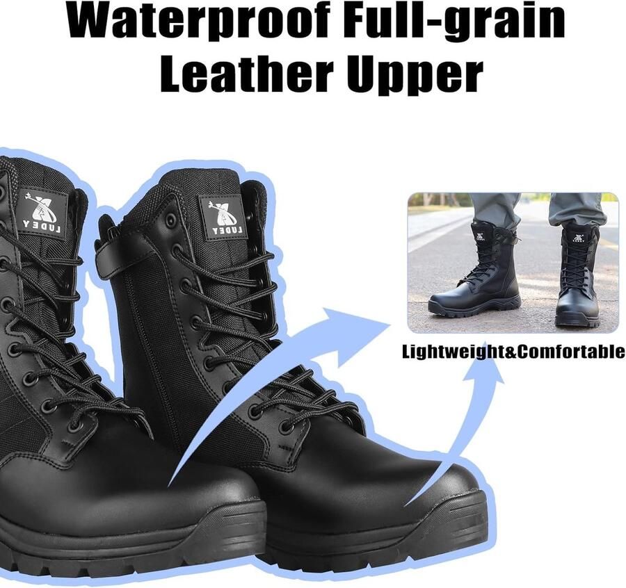 Laarzen Commando Outdoor Woestijn Tactische Laarzen Gevechtslaarzen Leger Patrouillelaarzen Wandelschoenen leer met rits