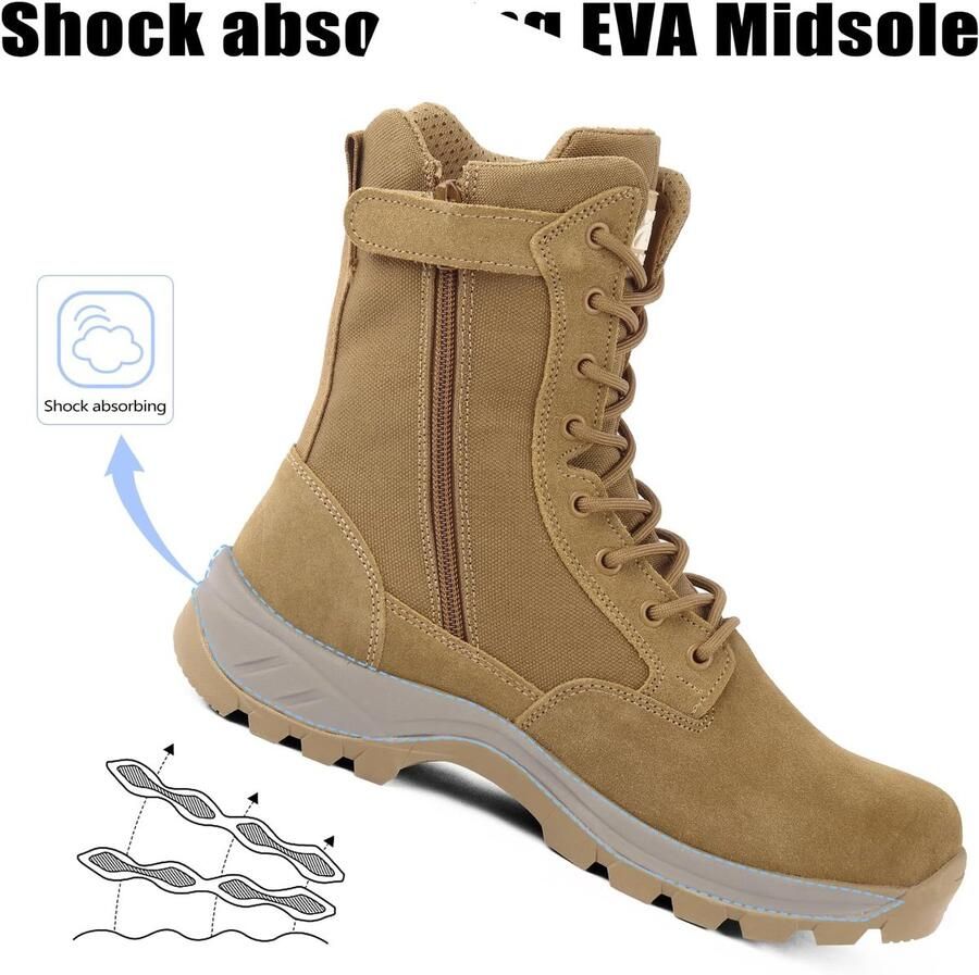 Laarzen Commando Outdoor Woestijn Tactische Laarzen Gevechtslaarzen Leger Patrouillelaarzen Wandelschoenen leer met rits