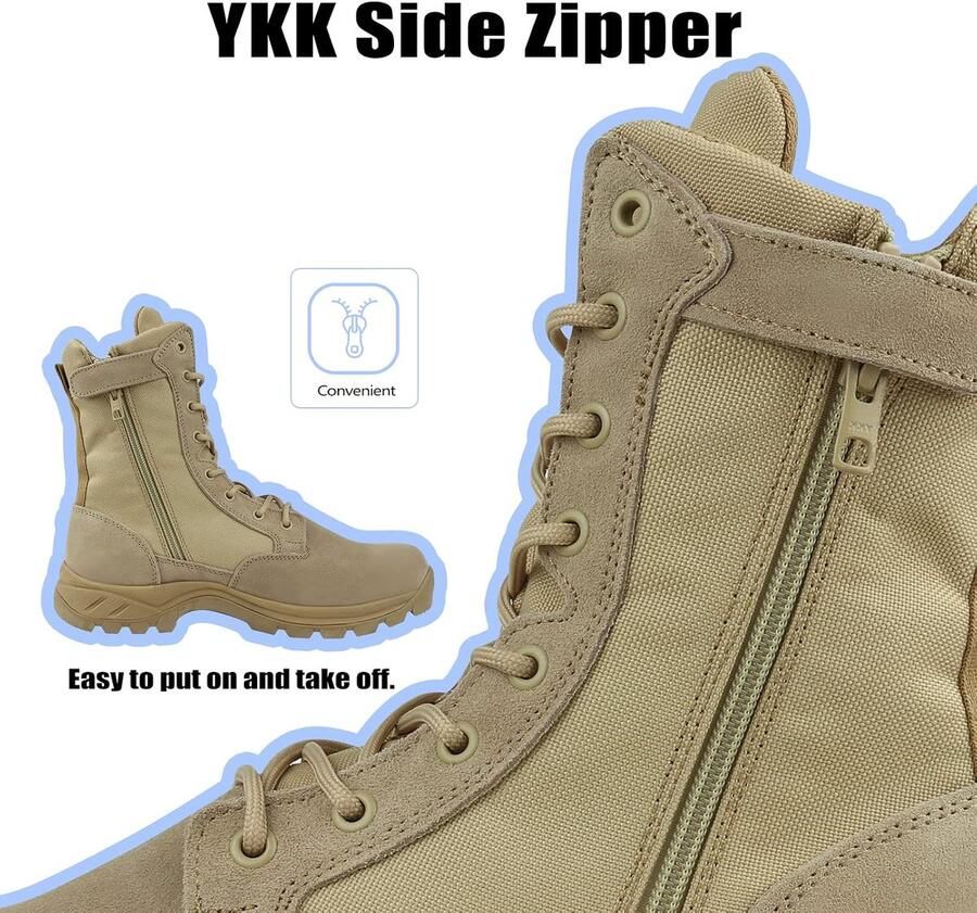 Laarzen Commando Outdoor Woestijn Tactische Laarzen Gevechtslaarzen Leger Patrouillelaarzen Wandelschoenen leer met rits