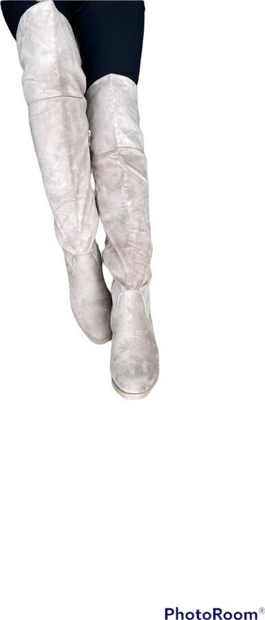 Laarzen cowboyboots imitatiesuède met uitsnedes camelkleurig - Foto 4