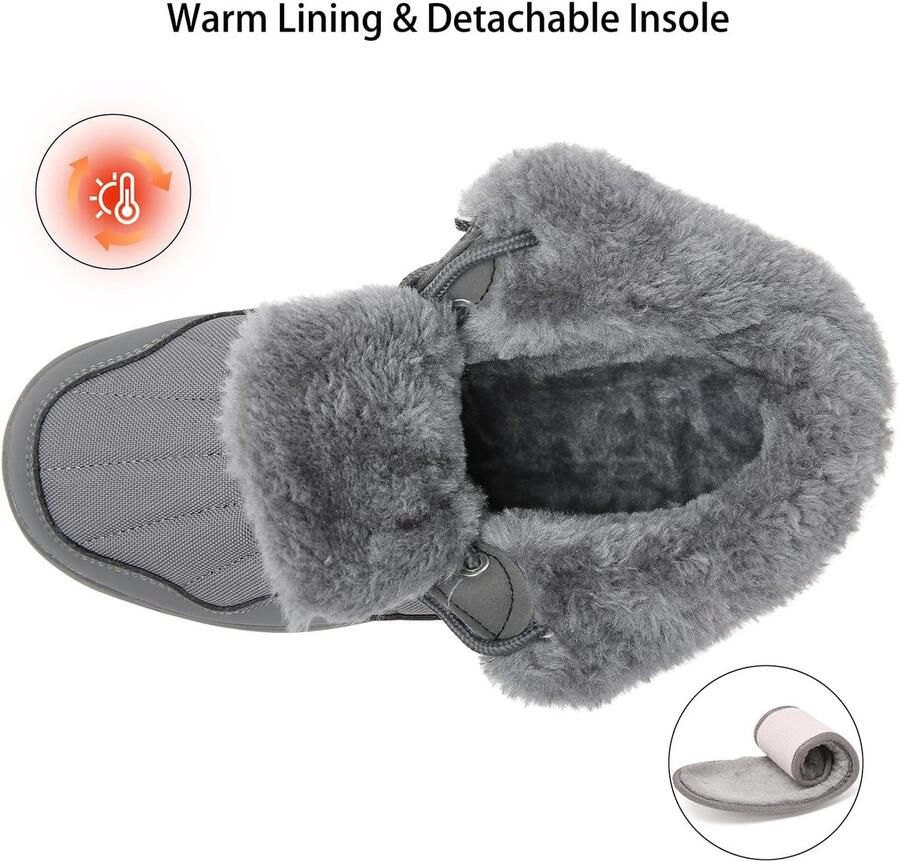 Laarzen Dames Winterschoenen Warm Gevoerde Sneeuwlaarzen Waterdicht Snowboots Antislip Enkellaarzen Lichtgewicht Winterboot