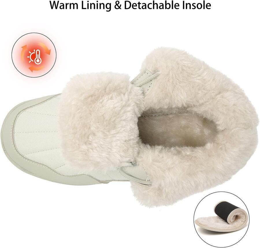 Laarzen Dames Winterschoenen Warm Gevoerde Sneeuwlaarzen Waterdicht Snowboots Antislip Enkellaarzen Lichtgewicht Winterboot
