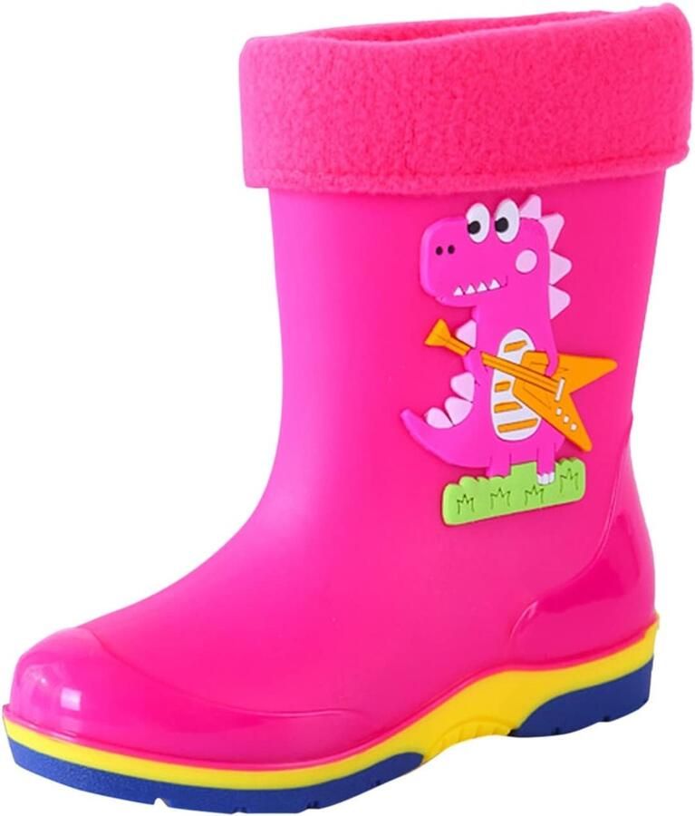Laarzen gevoerd voor kinderen cartoon regenlaarzen kinderen baby winter warm rubberen laarzen antislip waterdichte waterlaarzen laarzen en enkellaarzen