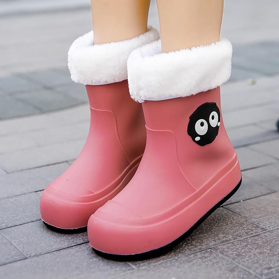 Laarzen gevoerd voor kinderen cartoon schattig regenlaarzen kinderen baby waterlaarzen winter antislip waterdichte schoenen rubberen laarzen en enkellaarzen
