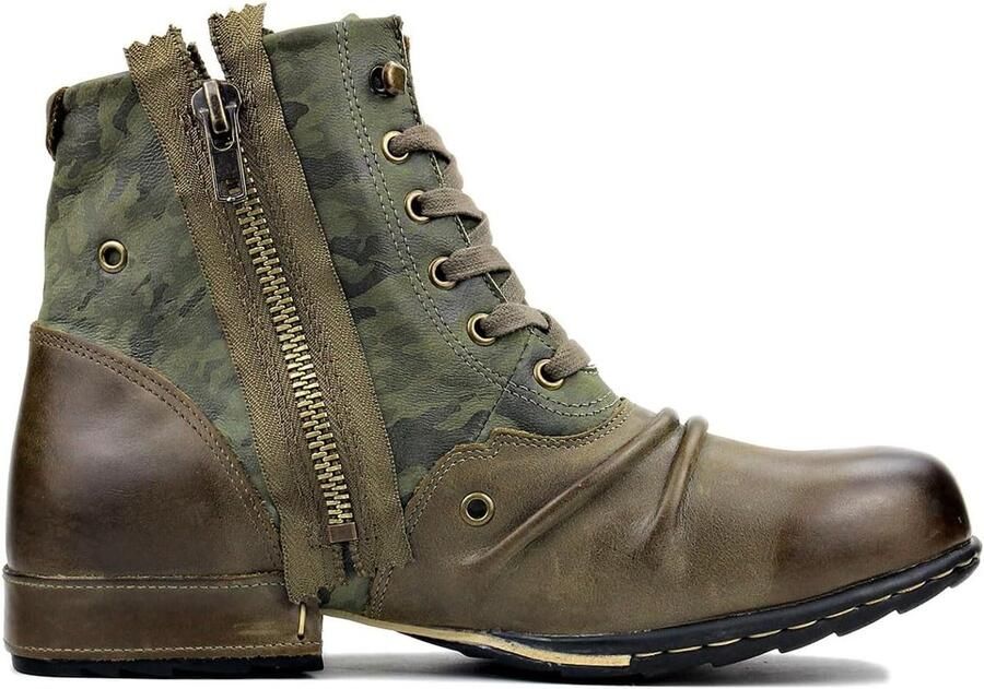 Laarzen Heren Rits Schoenen Lederen Casual Chukka Boot Leer Fashion Klassiek Enkellaars Motorlaarzen