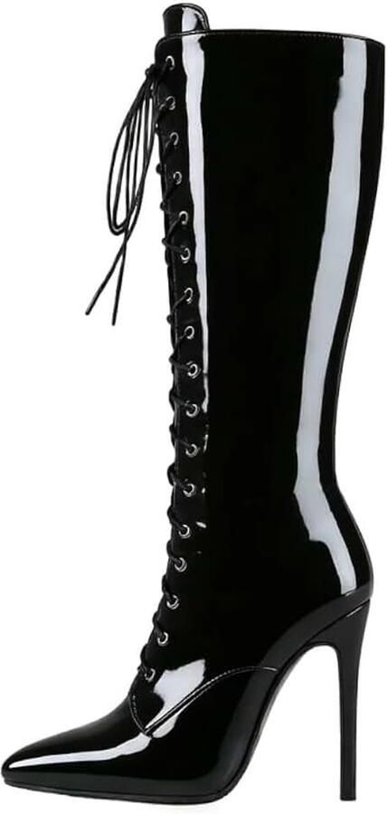 Laarzen hoge hak stiletto laarzen met kant tenen sexy look voor party en club