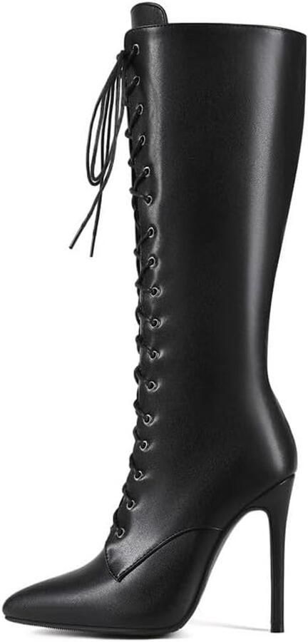 Laarzen hoge hak stiletto laarzen met kant tenen sexy look voor party en club