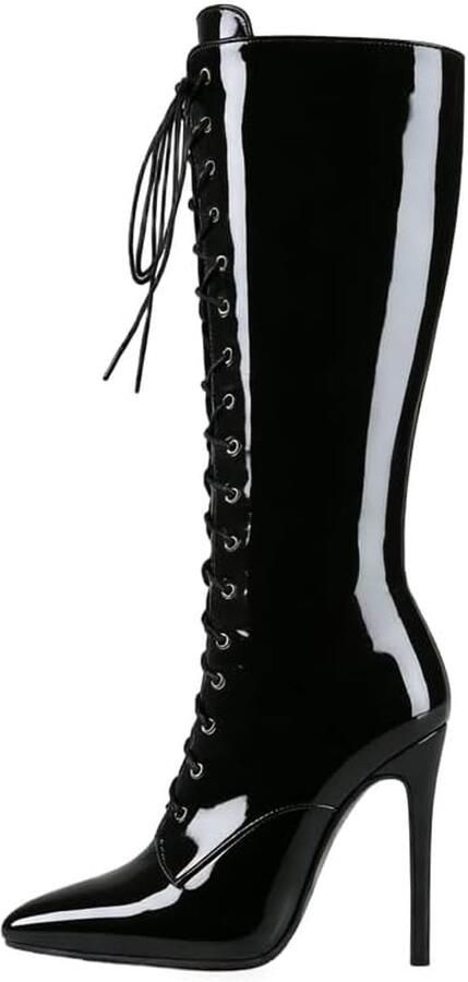 Laarzen hoge hak stiletto laarzen met kant tenen sexy look voor party en club