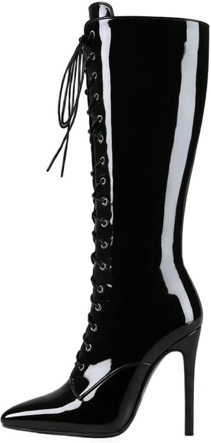 Laarzen hoge hak stiletto laarzen met kant tenen sexy look voor party en club