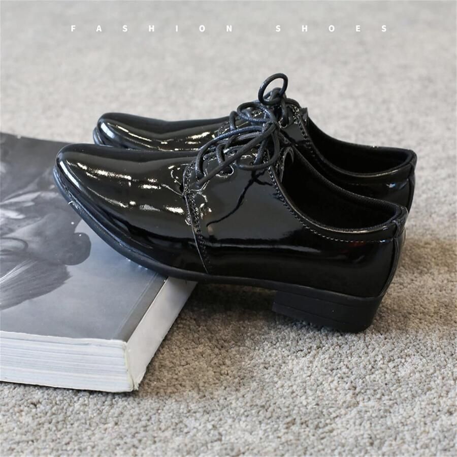 Jongens schoenen antislip zachte zool kostuumschoenen party schoenen performance jurk schoenen effen mid chunky hak jongens dansschoenen avondschoenen