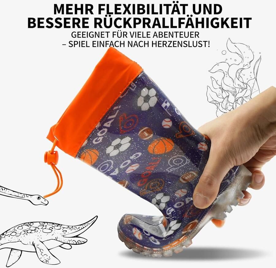 Laarzen kinderen Regenschoenen & Kids Rain Boots Jongens rubberlaarzen met trekkoord waterdicht met antislipzool blauw