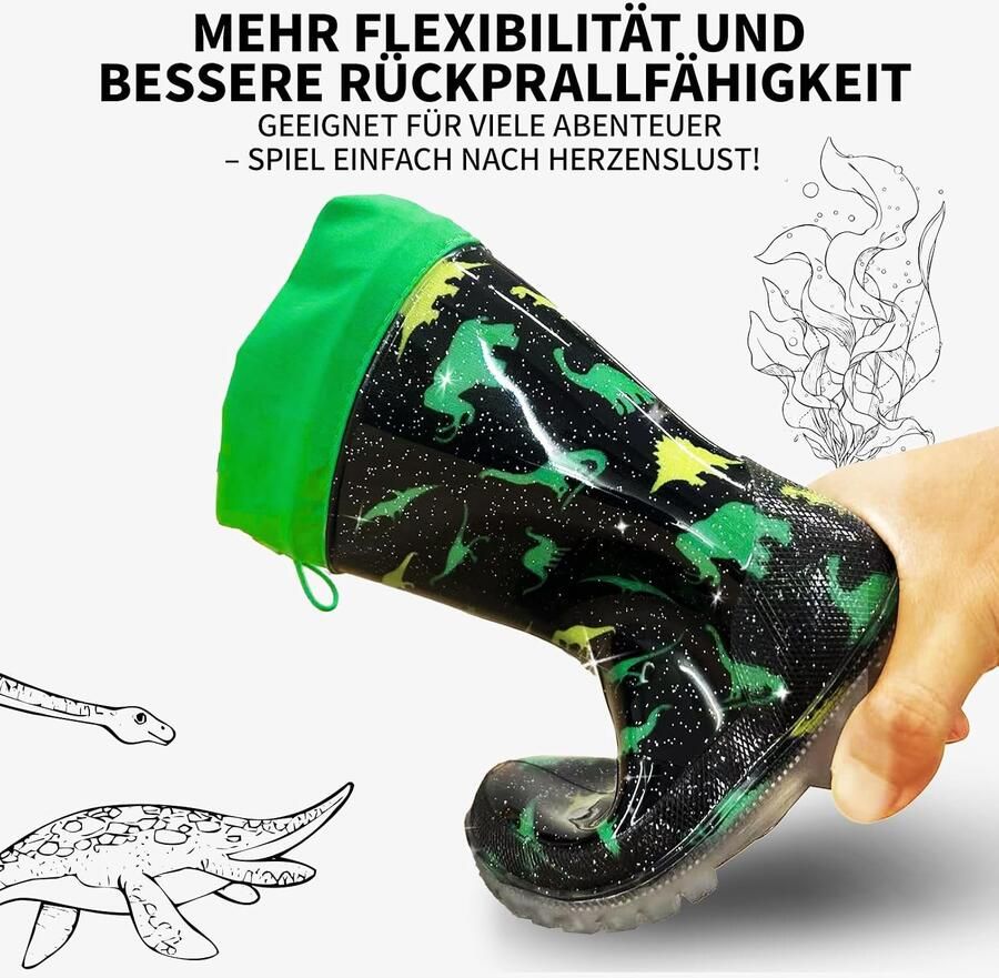Laarzen kinderen Regenschoenen & Kids Rain Boots Jongens rubberlaarzen met trekkoord waterdicht met antislipzool blauw