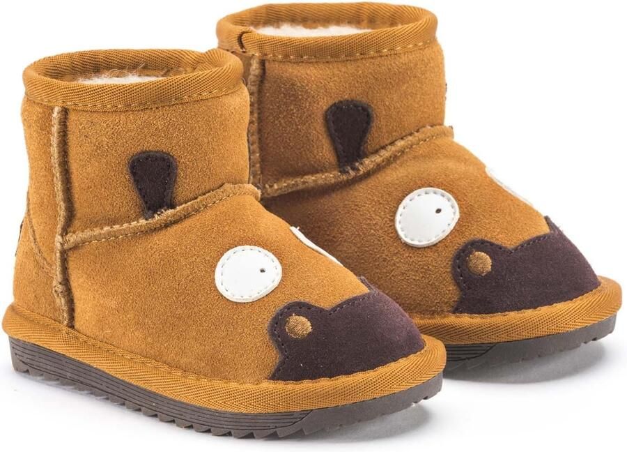 Laarzen Kinderlaarzen Lamsvacht Schoenen Suede Leren Laarzen