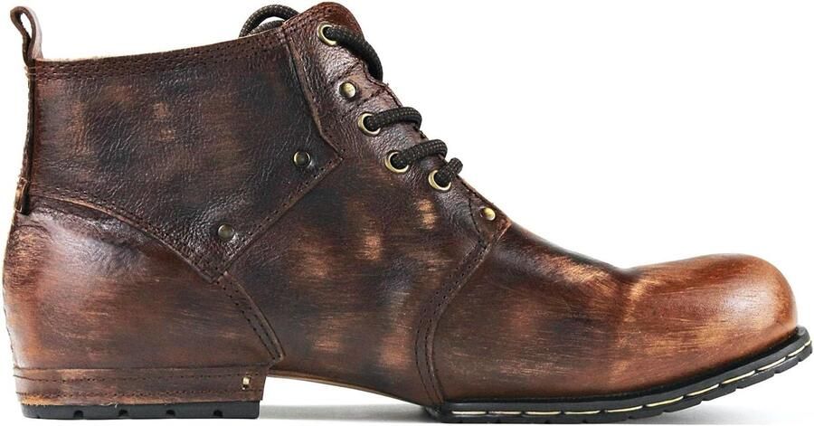 Laarzen Lace-up Motorfiets Casual Lederen Jurk Enkellaars voor Mannen Mode CD-6015-1-Vntage Brown-R Vintage Bruin 40.5