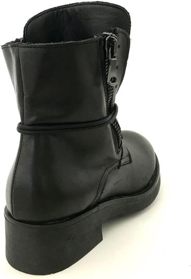 Laarzen leer zwart rits veters Made in Italy Black MainApps