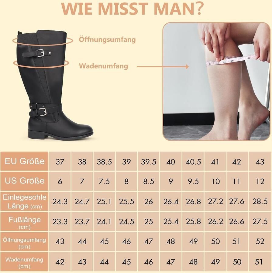 Laarzen met Brede Schacht Elegante Kniehoge Laarzen met Lage Hak & Enkelbandje