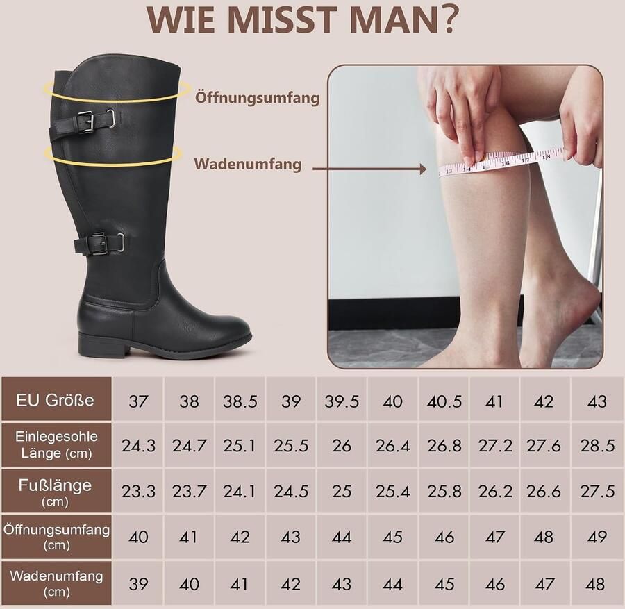 Laarzen met brede schacht en kniehoge zool