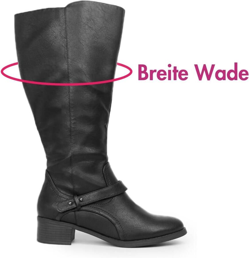 Laarzen met Brede Schacht Hoge Paardrijlaarzen met Dubbele Ritssluiting