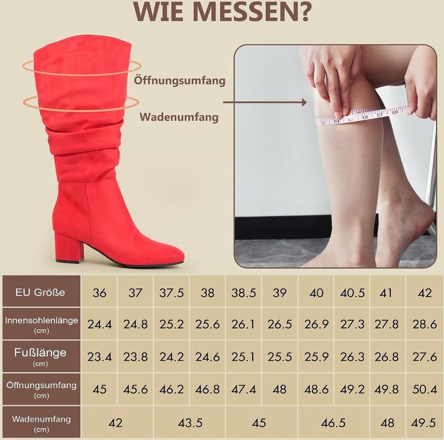 Laarzen met Extra Brede Schacht Suède Slouchy Laarzen met Blokhak