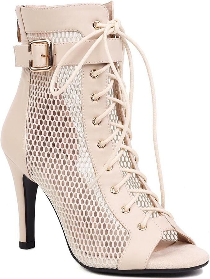 Laarzen met hoge hakken voor dames stiletto-hakken met open teen Latijns-Amerikaanse dansschoenen voor feestjes avondkleding veelzijdig inzetbaar stijlvol