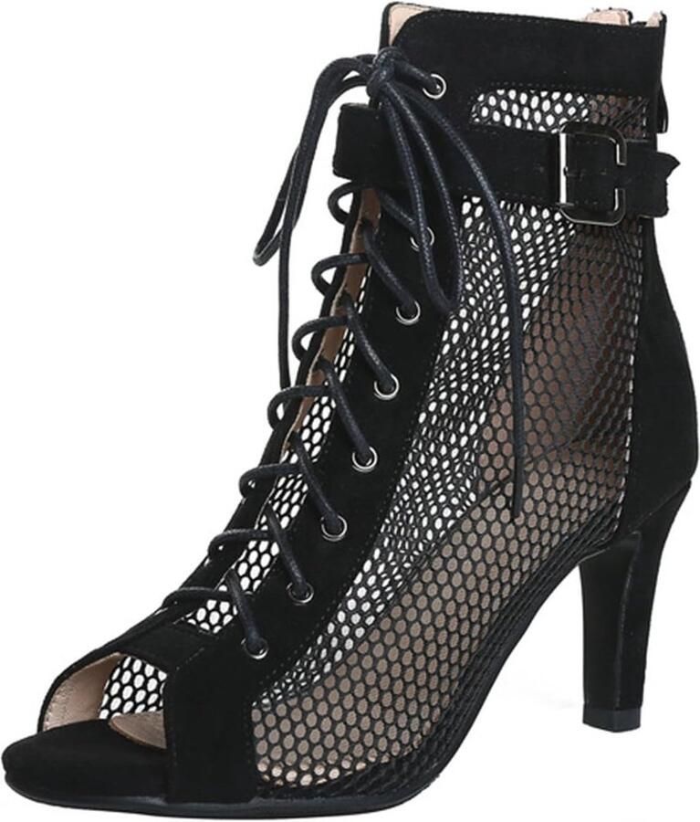 Laarzen met hoge hakken voor dames stiletto-hakken met open teen Latijns-Amerikaanse dansschoenen voor feestjes avondkleding veelzijdig inzetbaar stijlvol