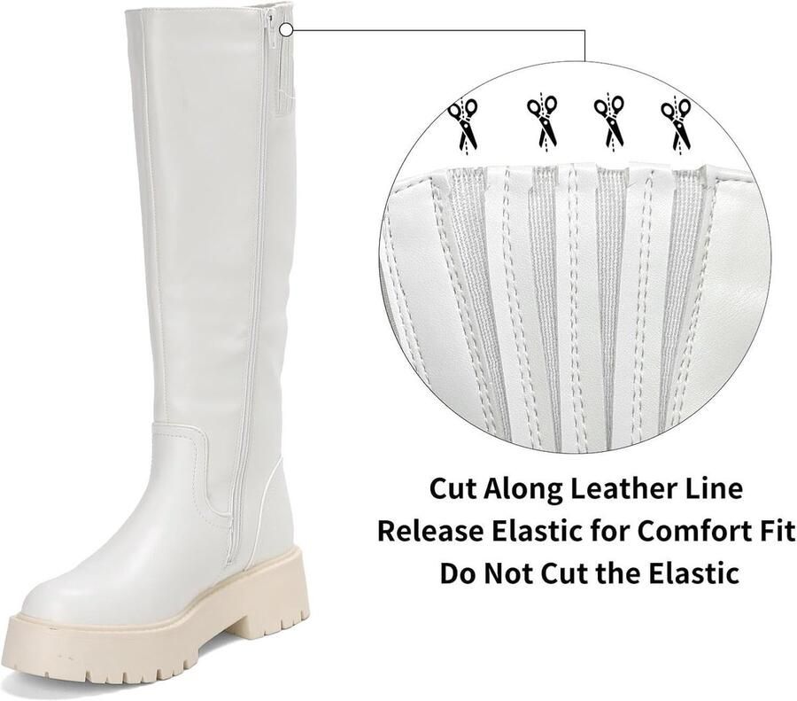 Laarzen met ritssluiting aan de zijkant dikke antislipzool en ronde neus elegant en comfortabel voor winter en herfst