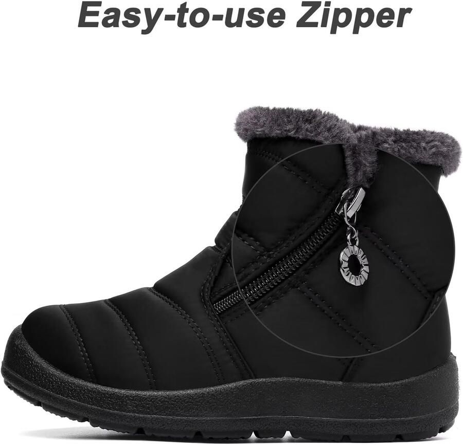Laarzen met Ritssluiting Voor Dames Warm Gevoerde Warme Enkellaarsjes Antislip Waterdicht Comfortabele Korte Laarzen Voor Buiten Botas De Invierno Para Mujert